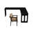 78.74"+55.12" Black L-Shaped Solid Wood Office Sets