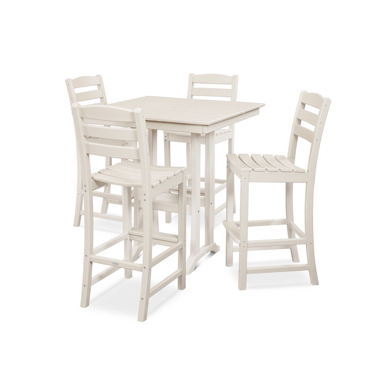POLYWOOD La Casa Café 4 - Person Patio Dining Set with Rectangular Table, Sand