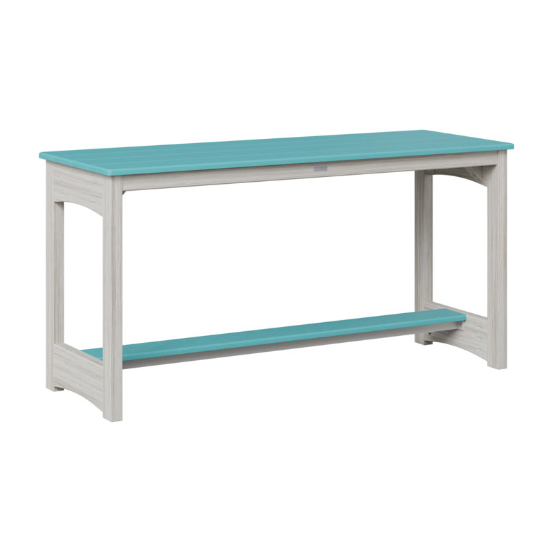 Balcony Outdoor Rectangle Dining Table, Seashell, Aruba Blue