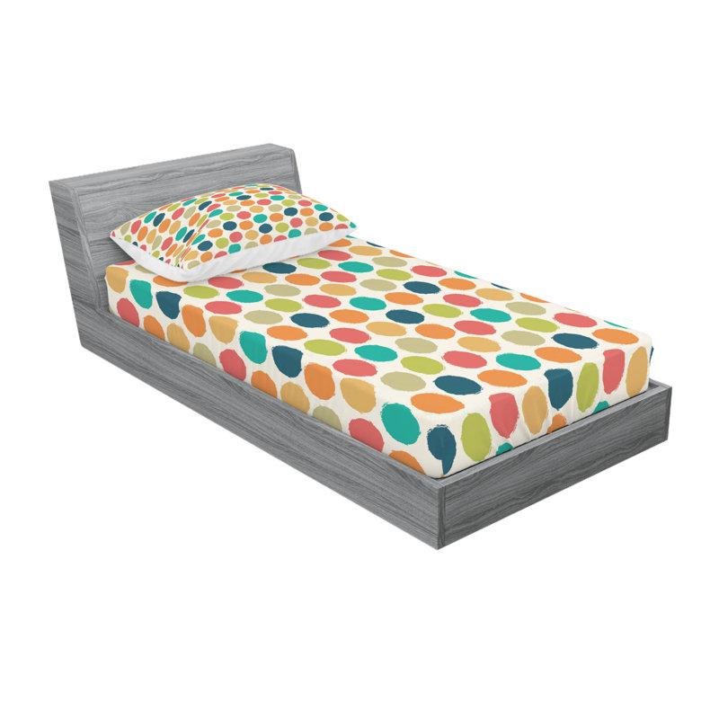 Microfiber Geometric Sheet Set, Twin Sheet Set with Fitted Sheet