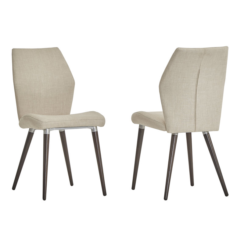 Chaise d'appoint rembourrée Jaeya, Beige, Espresso