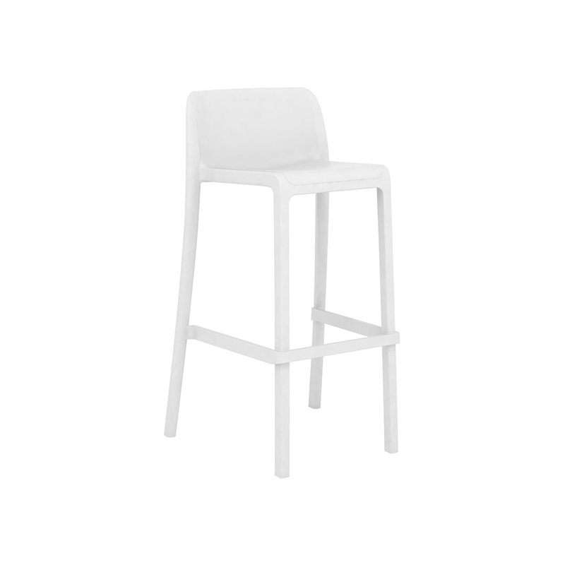 Tabouret de comptoir extérieur 26 po Zelienople, Blanc, Blanc