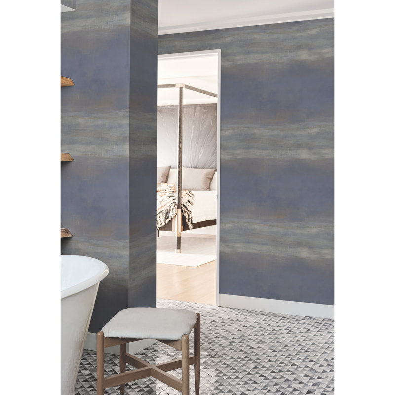 Serene Reflection Abstract Wallpaper Double Roll, Navy