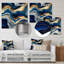 Décoration murale moderne en métal bleu vif et agate dorée II-87833583