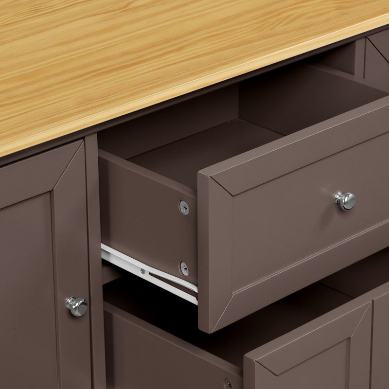 Buffet 44 po avec rangement ChicCraft - brun et blond, Brun / Naturel