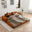 Canapé-lit convertible, canapé de plancher pliable en velours côtelé et coussins, multifonctionnel pour le salon et la chambre à coucher, orange-128896582