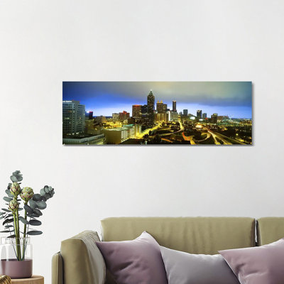Evening Atlanta GA - Wrapped Canvas Panoramic Print