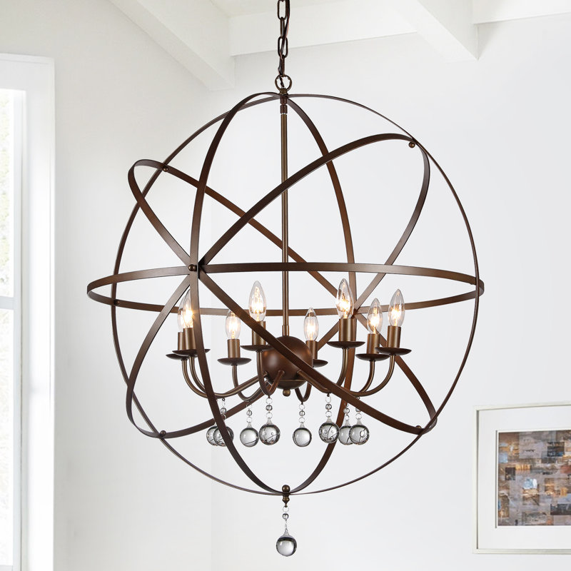 Mitton 8 - Light Dimmable Globe Chandelier, 30" H x 30" W x 30' D