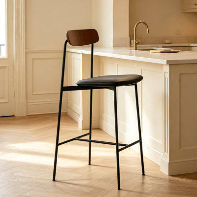 Black Low back side Chair(Set of 2)