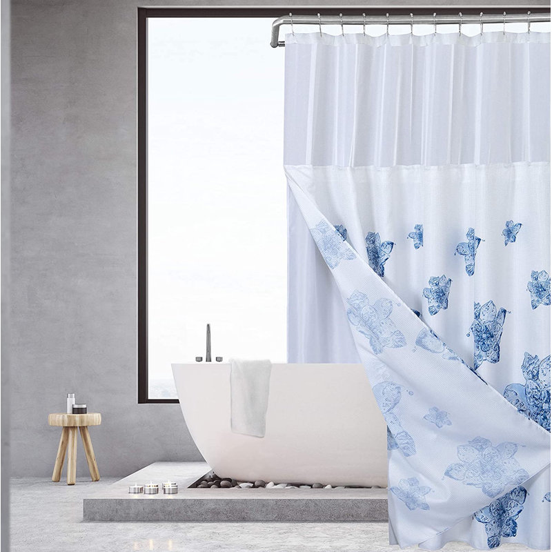 Ensemble de rideau de douche floral derrie