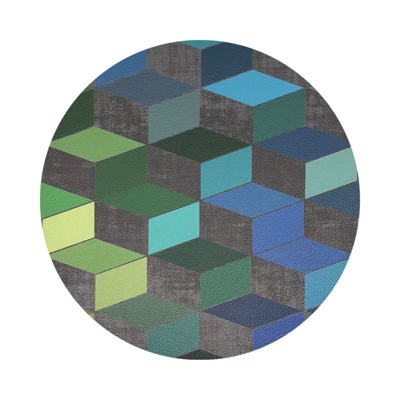 Modern Steps Spring Vegan Leather Round Coasters, Spring