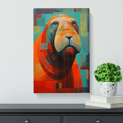 Walrus Constructivism Art - Wrapped Canvas