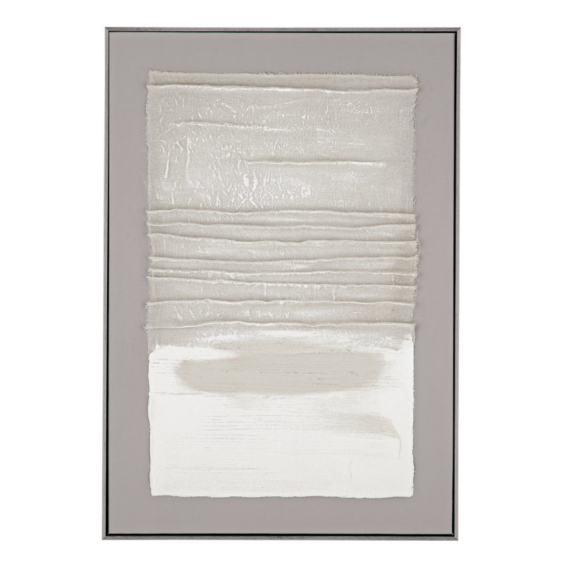 Toile abstraite sereine avec cadre clair Zole II, tons neutres