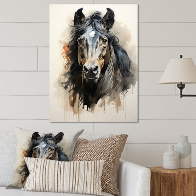 Minimalist Black Horse Beauty II - Horse Animal Wall Decor
