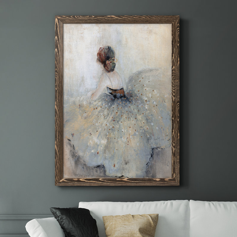 At A Glance - Peinture sur toile encadrée, H 31,5 po x l 23,5 po x P 1,5 po, Toile avec cadre en noyer
