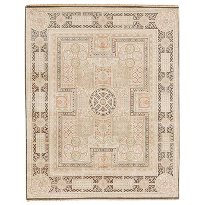 Tapis noir et noir noué à la main de haute qualité