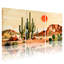 «Landscape & Nature Desert Landscape with Cacti and Sun», ensemble de 3 impressions sur toile-1098917393
