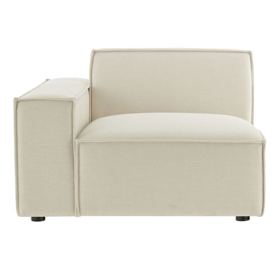 Restore Performance Fabric Upholstered Left-Facing Modular Lounge Chair In Ecru
