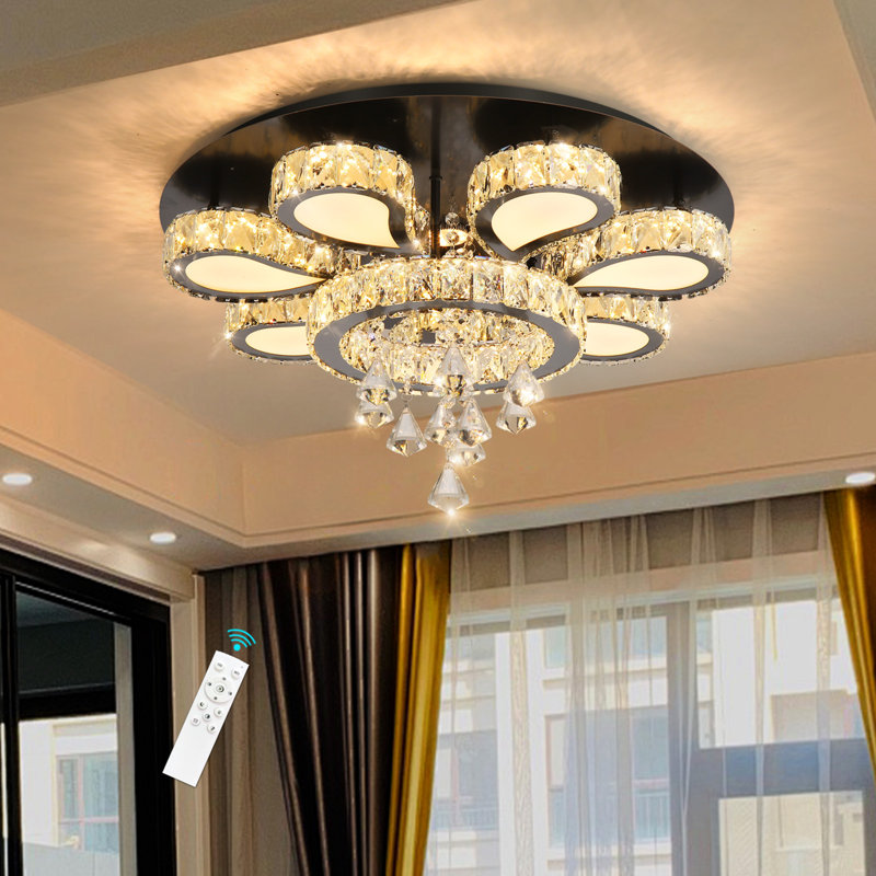 Lustre moderne à DEL, Noir mat