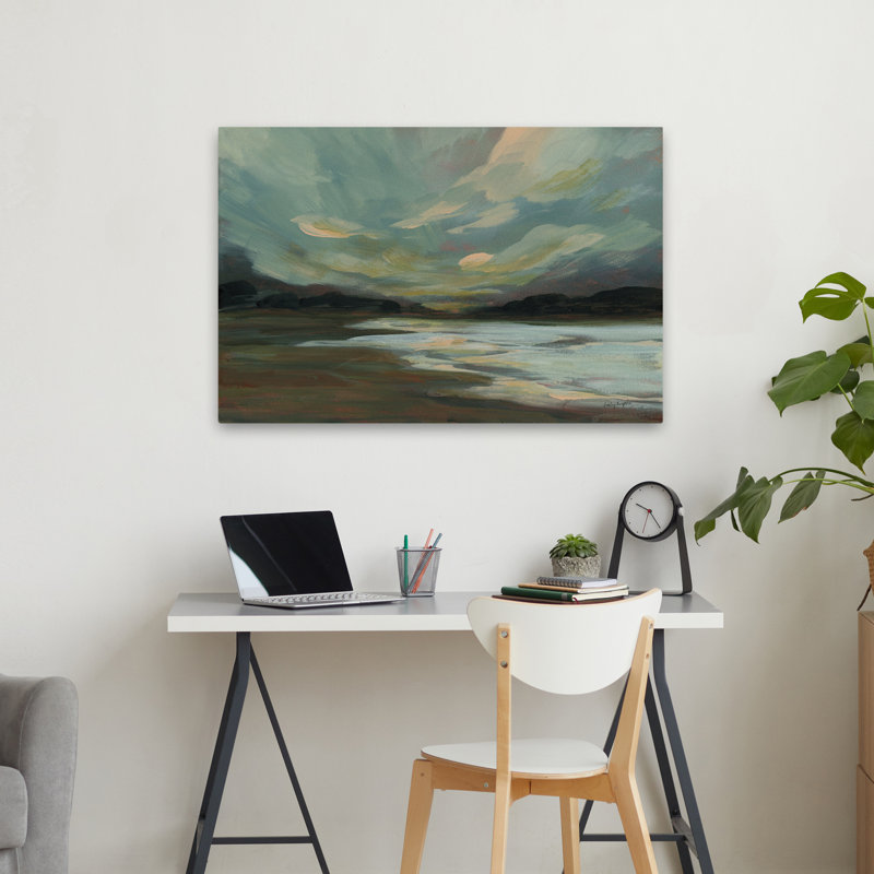 Lilly Dale - bord de mer bleu plage - brun, H 36 po x l 24 po