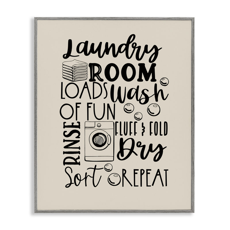 «Laundry Laundry», typographie mixte, estampe numérique par Daniela Santiago, Estampe numérique Farmhouse, H 14 po x l 11 po