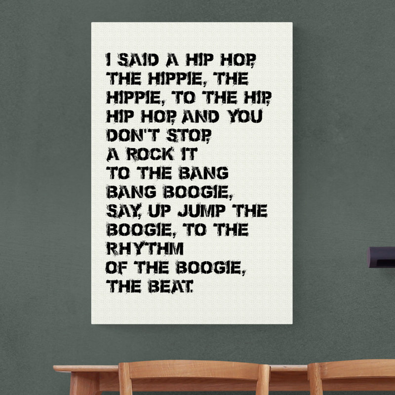 Rapper's Delight Lyrics - Wrapped Canvas Print, 61cm H x 41cm W x 4cm D