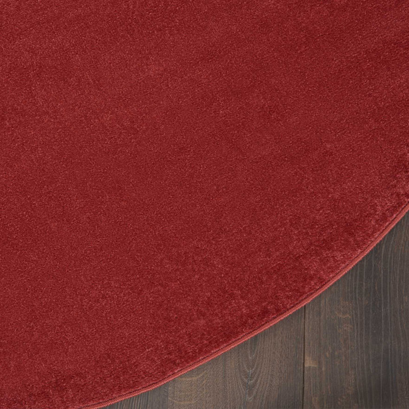 Tapis intérieur / extérieur rouge Mullican Sandy, Rond 4 pi