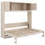Grand lit escamotable avec armoires de rangement, lit mural rustique peu encombrant, beige-1645428238
