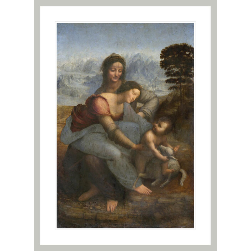 Vierge à l'enfant avec Sainte-Anne par Léonard de Vinci, impression giclée encadrée, H 41,5 po x l 30,23 po