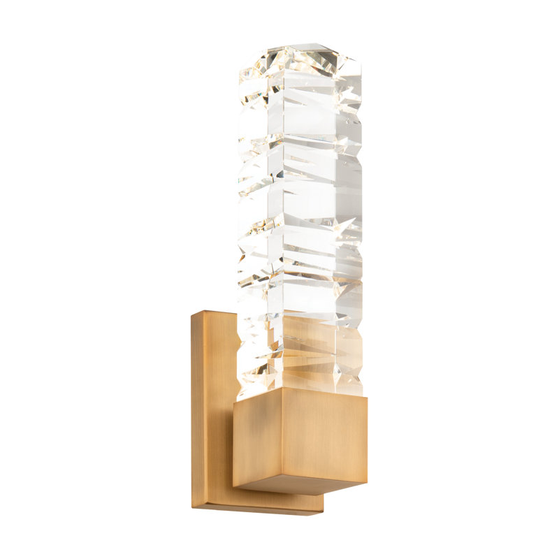 Juliet Aluminum LED Armed Sconce, Aged Brass
