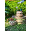 6,5 x 6,5 x 6 pouces pots de fleurs en ciment brun avec pampille tissée, de 2, glands crème décalés bruns, jardinières avec espaces complémentaires