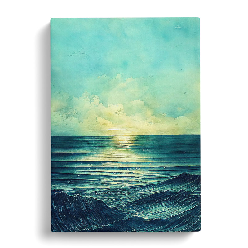 Seascape Ink Wash Vol.1 - Wrapped Canvas, 76cm H x 50cm W x 3cm D
