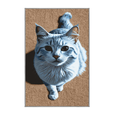 Washable Russian White Cats Area Rug
