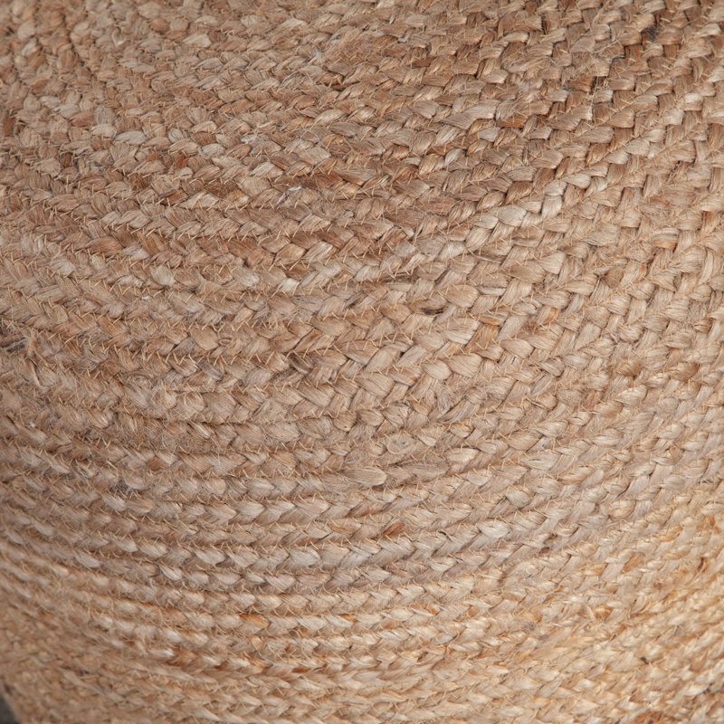 Pouf rond Poby, fibre de jute brun naturel 19 pouces