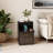 Aevah Soild Wooden Nightstand with Raised-Edge Top, Sliding Shelf, Cable Hole & Skirting Board Space-559546529-559546589