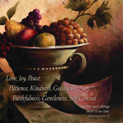 Fruits de l'esprit nature morte - peinture sur toile tendue