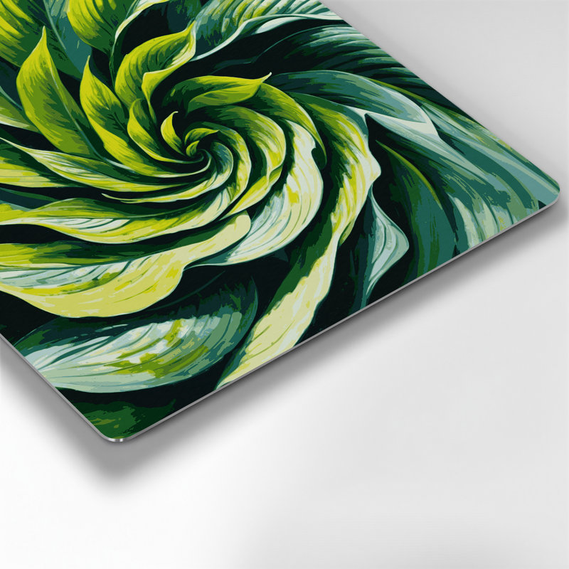 «Botanical Hostas», art mural en métal vert, H 12 po x l 12 po