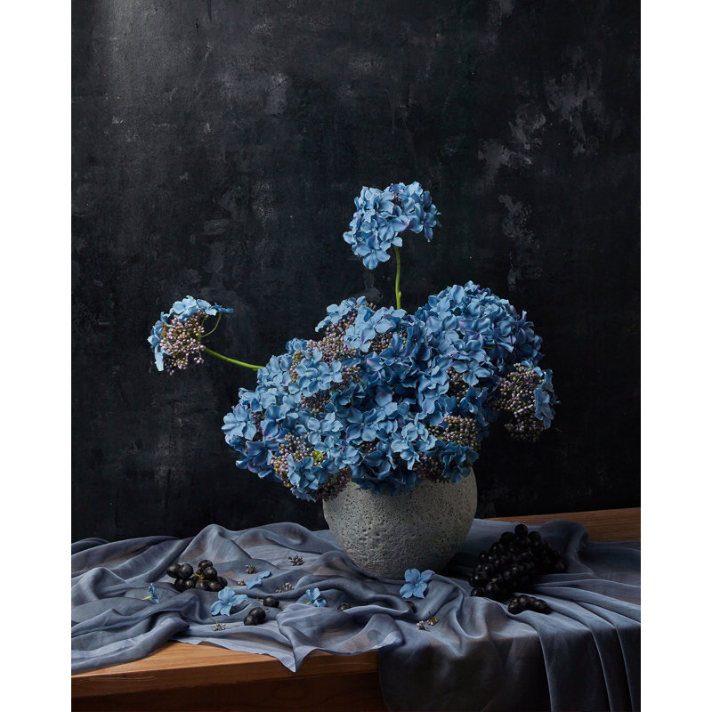Faux hortensias floraux 17 po - (10 pièces), Bleu