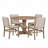 Alagie Modern Farmhouse 5-Piece Rubberwood Dining Table Set With Upholstered Chairs