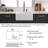 24" L x 18" W Single Bowl Ceramic Farmhouse/Apron Kitchen Sink with Sink Grid and Basket Strainer