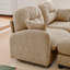 Canapé modulaire en L Cloud - repose-pieds, chenille douce, motif plissé matelassé - brun clair