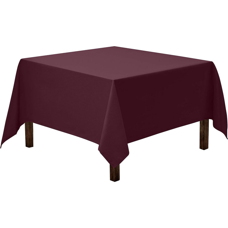 Amilliana Square No Pattern Polyester Tablecloth, 52" Square, Eggplant