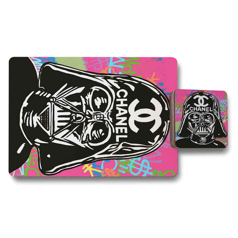 Chanel Darth Vader Graffiti Placemats And Coasters Set Designer Artwork Collection Limited Edition