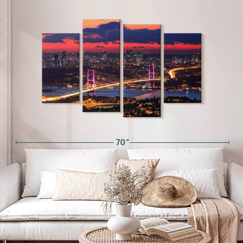 Paysage urbain d'Istambul, H 32 po x l 52 po