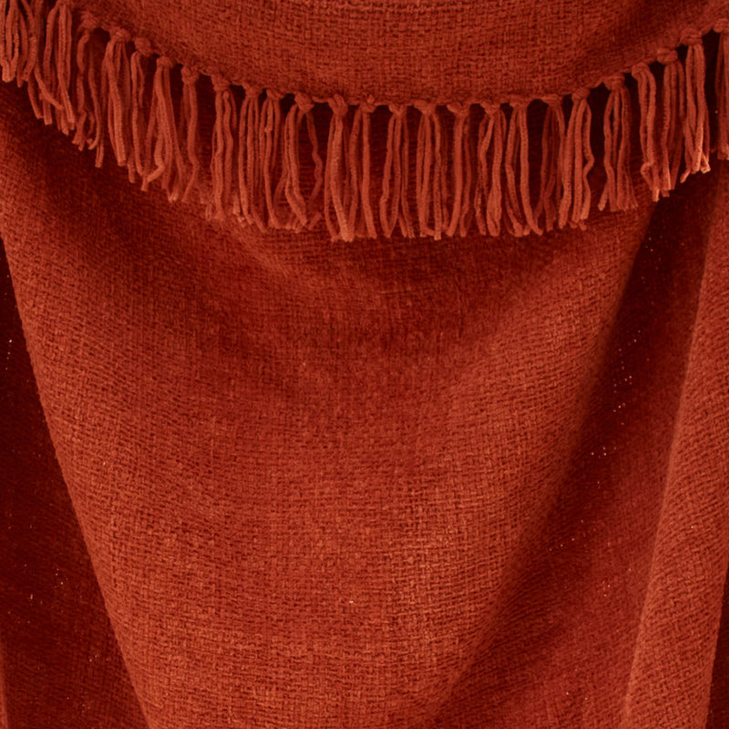 Chenille Throw Throw Blanket, Terracotta