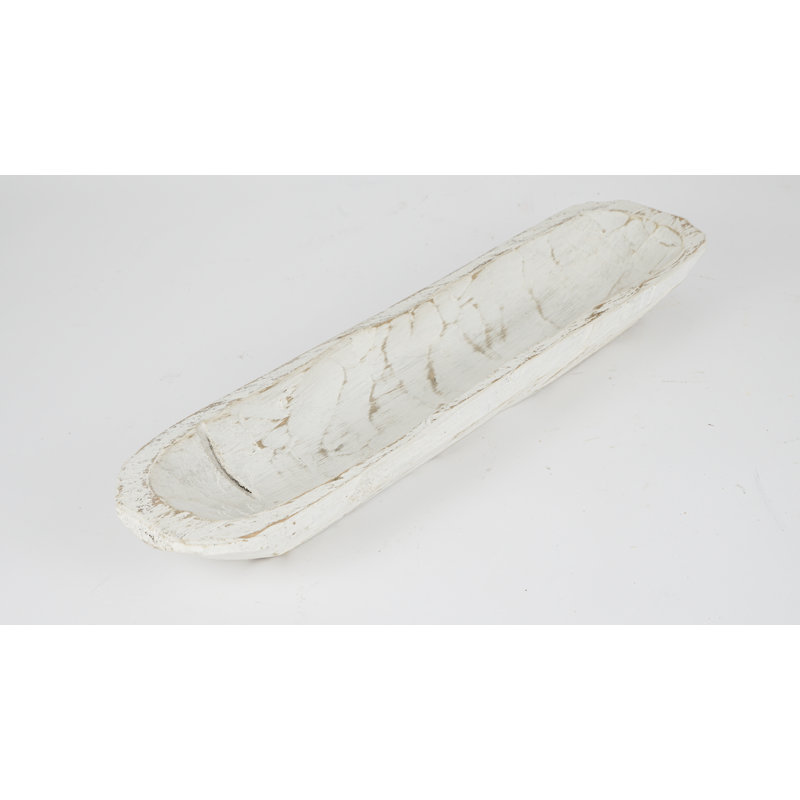 Adaleine Wood Decorative Bowl 1, Pure White