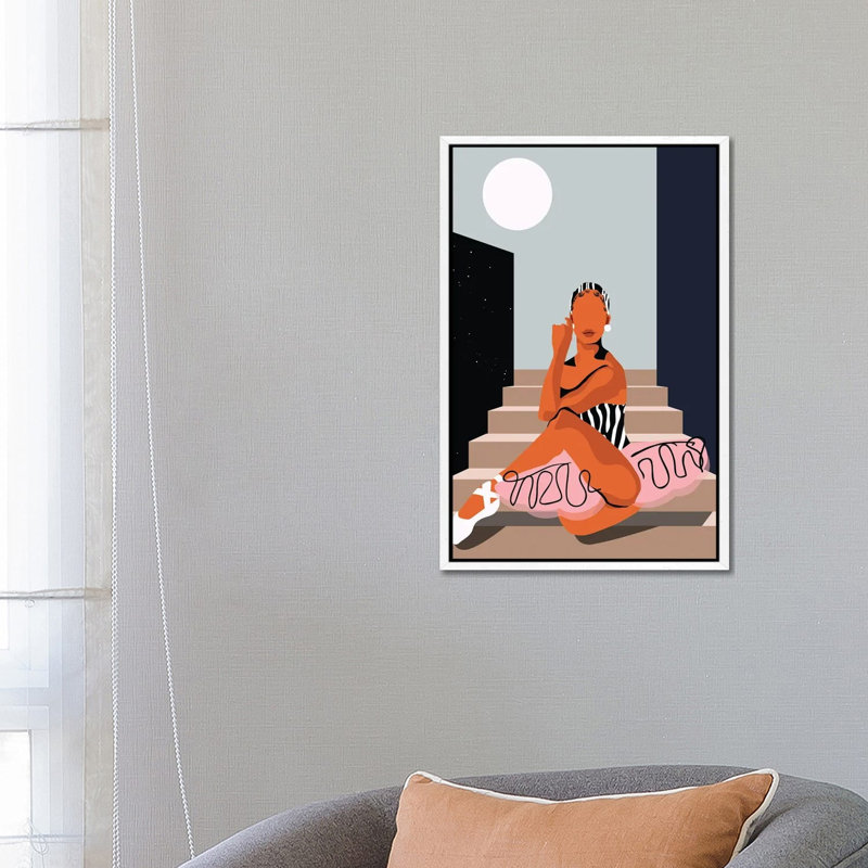 Ballet Noir - Print on Canvas, White Framed, 66.04 cm H x 45.72 cm W