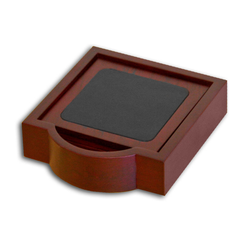 Quatre sous-verres carrés avec support Mejias