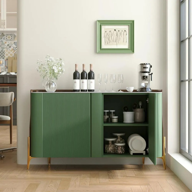 Buffet avec crédence 57 po Modern Luxury Luxury, Vert