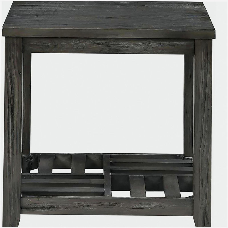 Gray rectangular end table